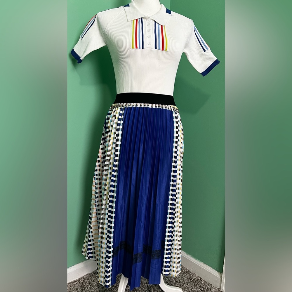 White Shirt And Blue Skirt